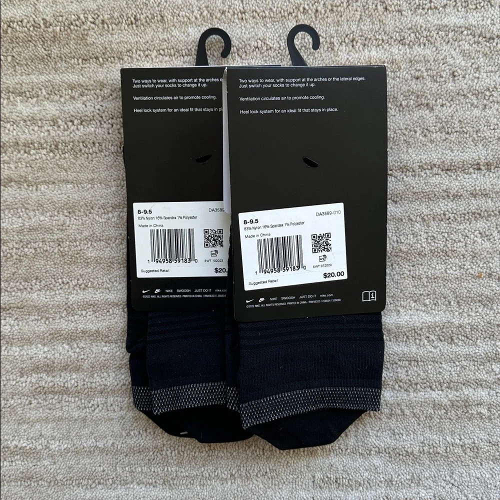 NWT 2 Pairs of Nike Spark Lightweight No-Show Running Socks W 9.5-11 Men 8-9.5